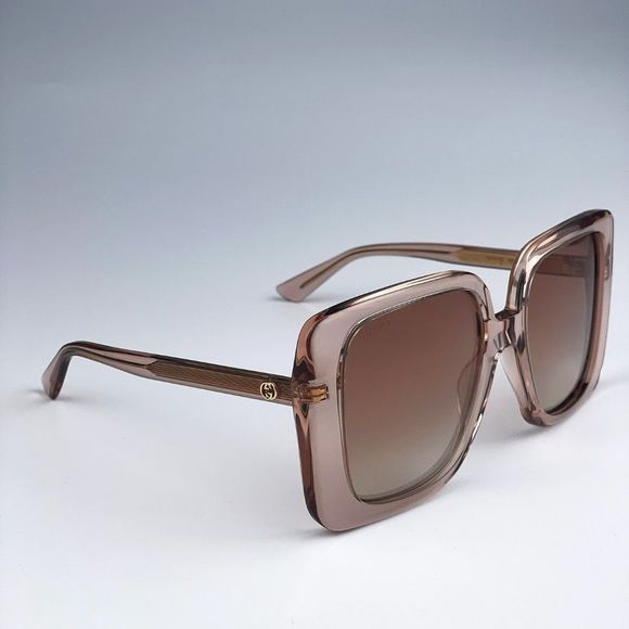 NEW Gucci GG1314S 005 Transparent Brown Mirrored Oversize Square Women Sunglasse main image 10